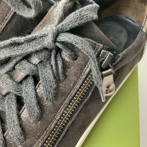 Paul Green Toby Zip And Lace Up Leather/Suede Sneakers Green Size 9 - Picture 9 of 16